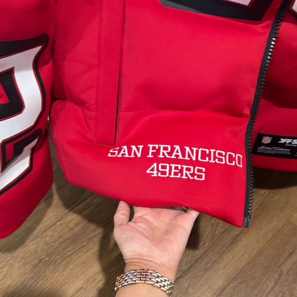 NWT Unisex Off Season McCaffrey Small San Francisco 49ers Red Jacket SOLD OUT - Picture 11 of 13